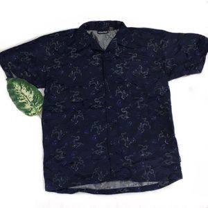 Silky Embroidered Dragon button down